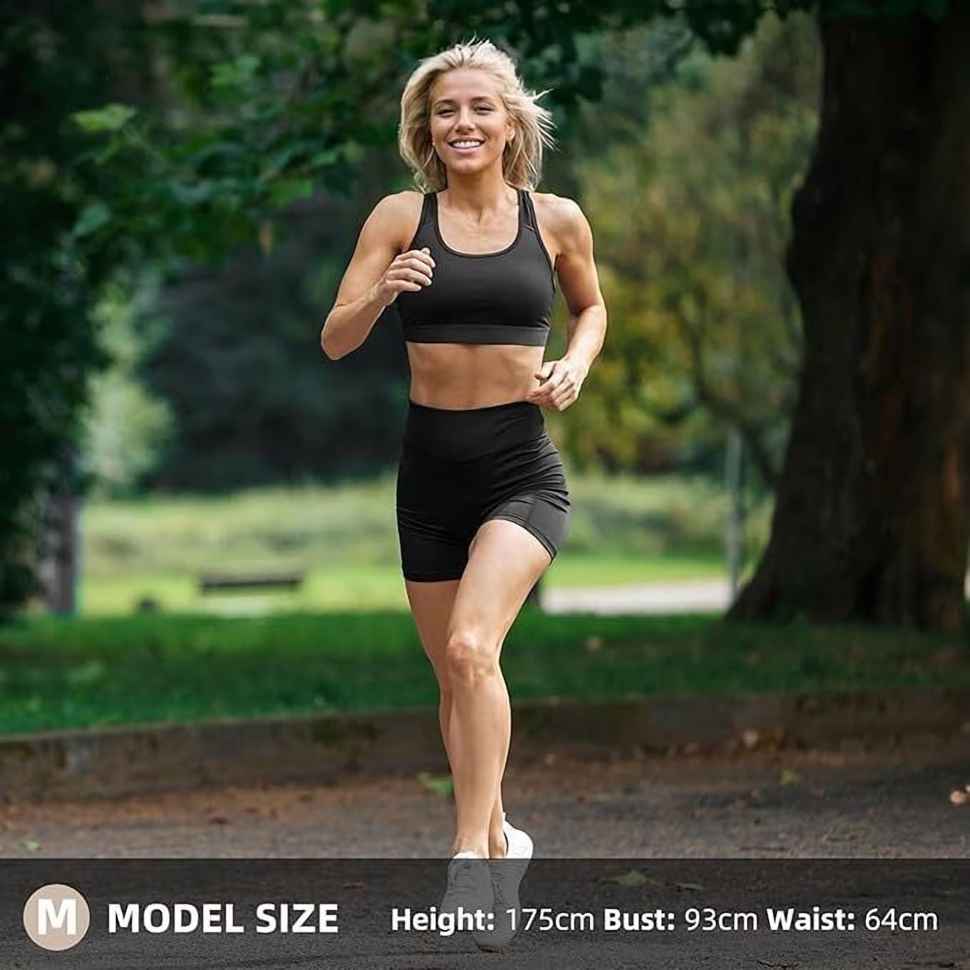 Womens 8" High Waist Yoga Shorts for Women Athletic Biker Shorts Workout Shorts Tummy Control Deep Pockets, Black, XXL