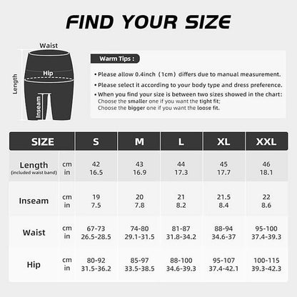 Womens 8" High Waist Yoga Shorts for Women Athletic Biker Shorts Workout Shorts Tummy Control Deep Pockets, Black, XXL